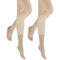 HUDSON Damen ONLY 2-PACK -  35/38 - Socken im Doppelpack für jeden Trageanlass - Sisal (Hell Beige) Hersteller: Hudson Bestellnummer:4037381823009