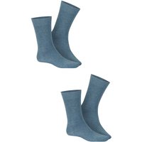 HUDSON Herren ONLY 2-PACK -  43/46 - Klassische Herren Socken im Doppelpack - Jeans-mel. (Blau) Hersteller: Hudson Bestellnummer:4037381884239