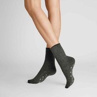 HUDSON Damen HOMEPADS   -  35/38 - Kuschelsocken mit Vollplüsch und Anti-Rutsch-Sohle - Grau-mel. (Grau) Hersteller: Hudson Bestellnummer:4037381844592